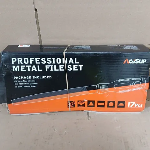 AOSUP PROFESSIONAL METAL FILE SET – 17 PIECE IN ORANGE ZIP CASE 