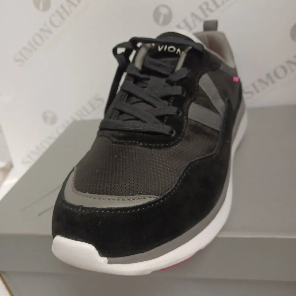 BOXED VIONIC DELMAR AYSE TRAINERS, BLACK - SIZE 8