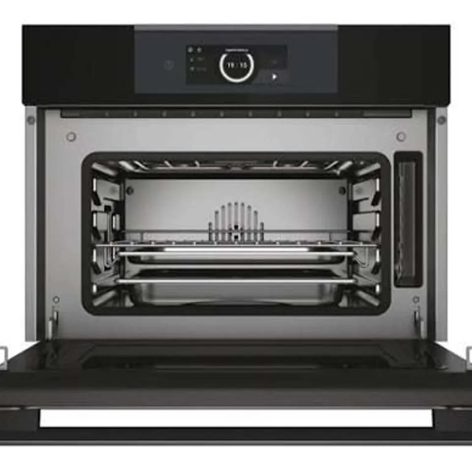 BOXED HAIER SERIES 6 HWO45NM6OXB1 34L A++ COMPACT STEAM BLACK BUILT IN OVEN