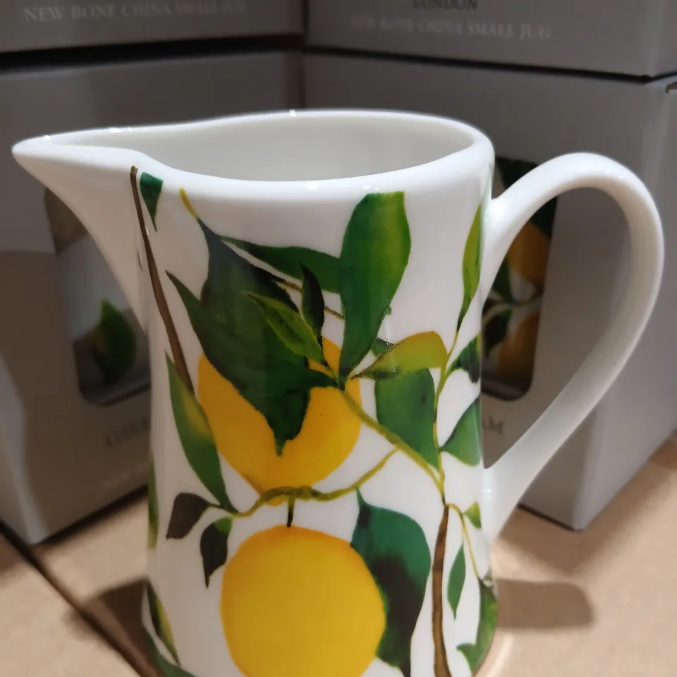 APPROXIMATELY 36 GISELA GRAHAM LONDON NEW BONE CHINA SMALL JUG – LEMON DESIGN