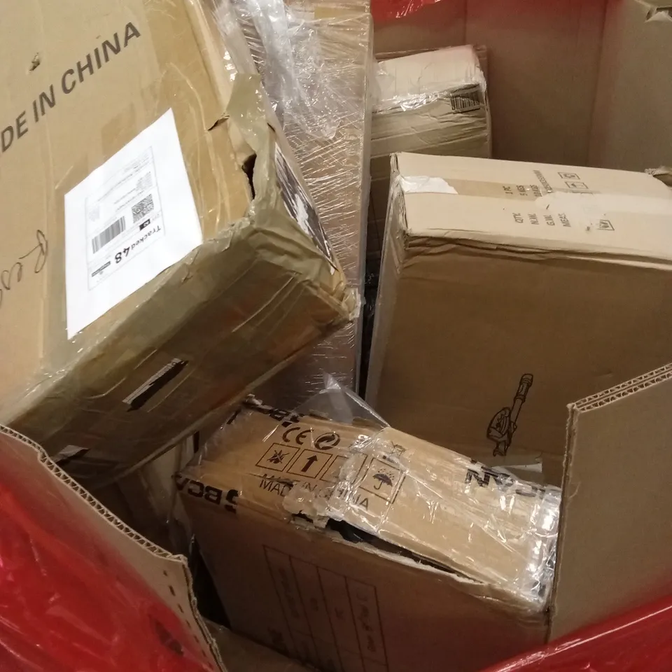 PALLET OF ASSORTED HOUSEHOLD GOODS AND PRODUCTS TO INCLUDE; DIY TOOL, BOXED FURNITURE ETC