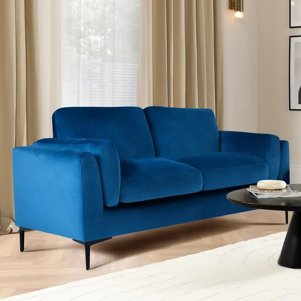 BOXED LUCIA 2 SEATER SOFA, BLUE HOUSE VELVET (1 BOX)