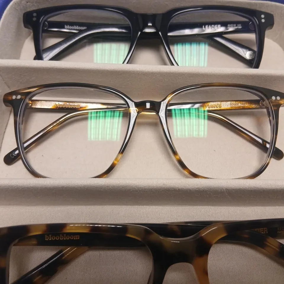 SET OF 5 DESIGNER BLOOBLOOM EYEGLASSES FRAMES IN BLUE CASE 