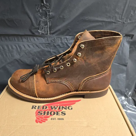 RED WING IRON RANGER BOOTS COPPER ROUGH & TOUGH – UK 10