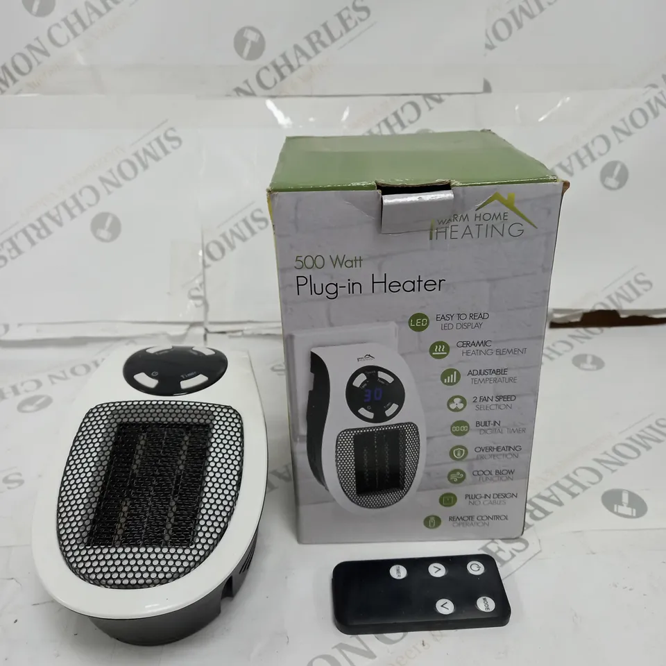 BOXED 500 WATT PLUG-IN HEATER