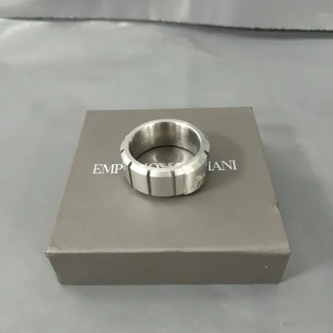 EMPORIO ARMANI STAINLESS STEEL BAND RING - M