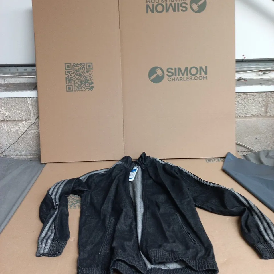 ADIDAS KIDS ZIP-UP JACKET, BLACK, UK 15-16Y