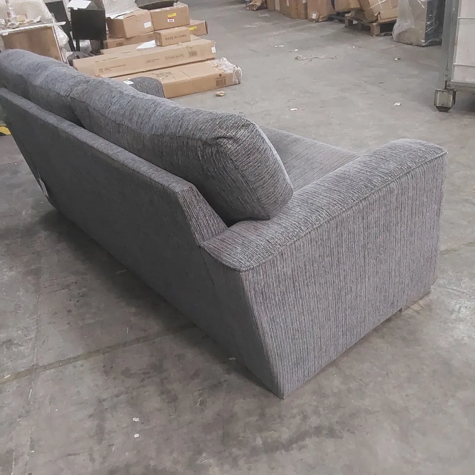 DESIGNER GREY FABRIC THREE SEATER SOFA 