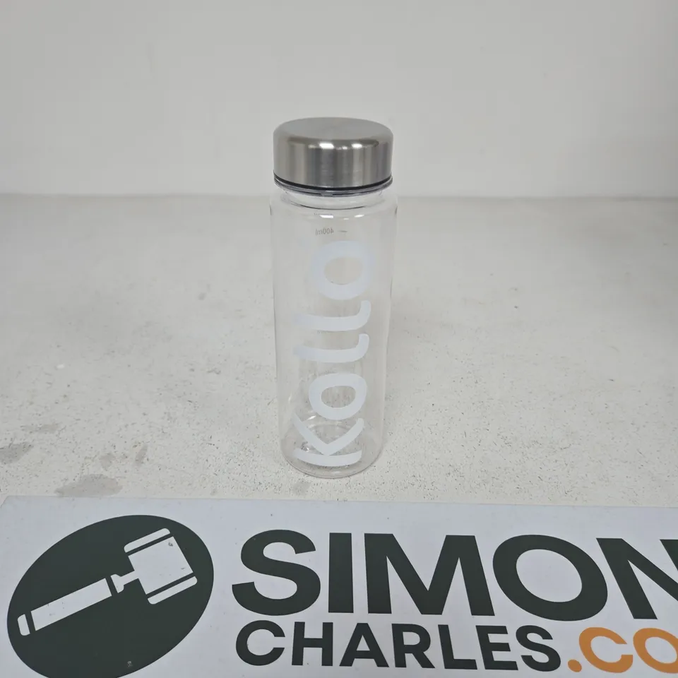 KOLLO CLEAR PLASTIC WATER BOTTLE WITH SILVER SCREW-CAP – 1L