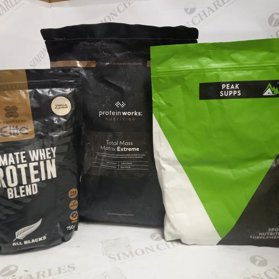 LOT OF 3 ASSORTED PROTEIN ITEMS (3.3KG TOTAL)