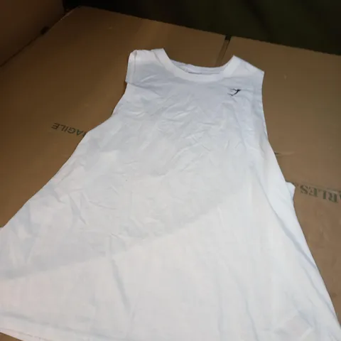 WHITE GYMSHARK TANK TOP SIZE S 
