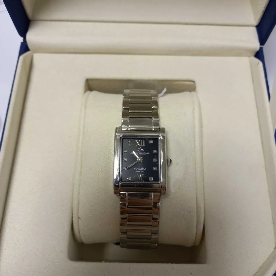 CHRISTOPHE DUCHAMP LADIES SWISS QUARTZ SILVER WRISTWATCH 