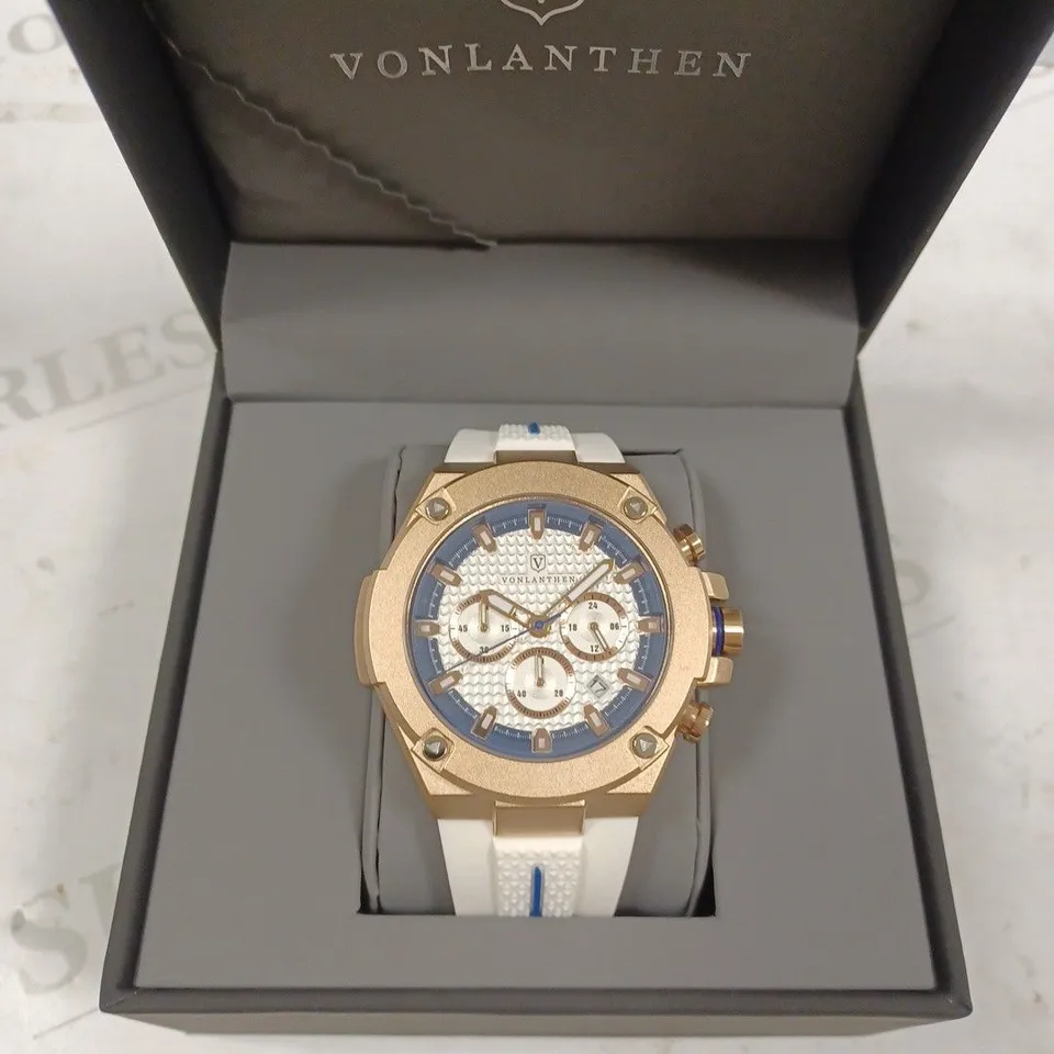 VONLANTHEN TRIPLE DIAL RUBBER STRAP WATCH