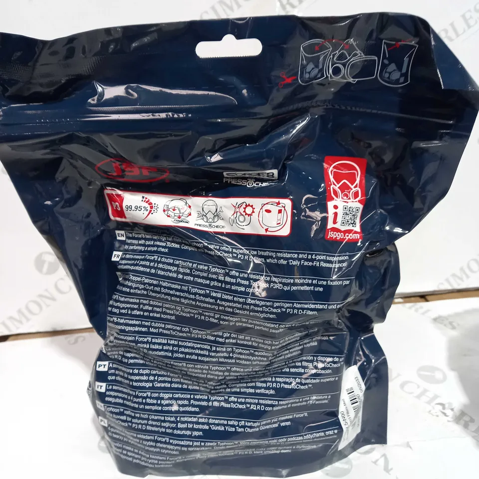 JSP FORCE 8 MEDIUM MASK RESPIRATOR WITH PRESS-TO-CHECK FILTERS
