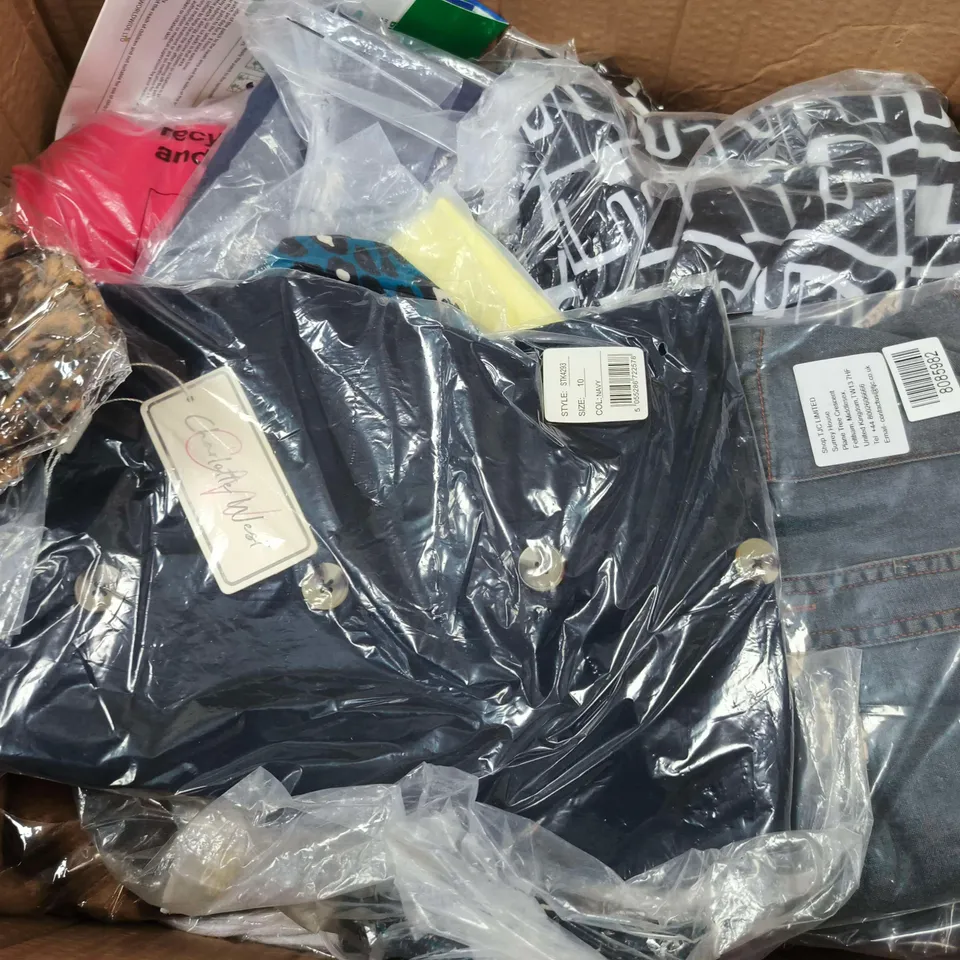 APPROXIMATELY 20 ASSORTED WOMENS CLOTHING ITEMS IN VARIOUS SIZES & STYLES