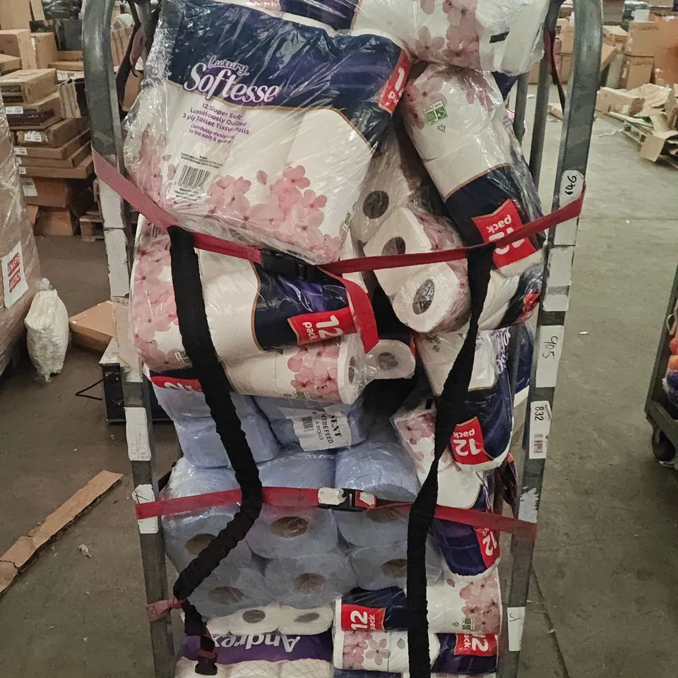 CAGE OF ASSORTED TISSUE PAPER TO INCLUDE SOFTESSE AND ANDRE