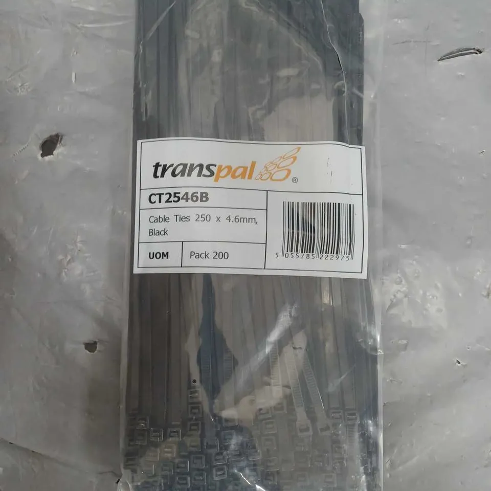 TRANSPAL CT2546B 25 PACKS OF 200 CABLE TIES