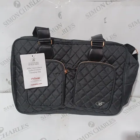 MY BABIIE BLACK QUILTED DELUXE CHANGING BAG