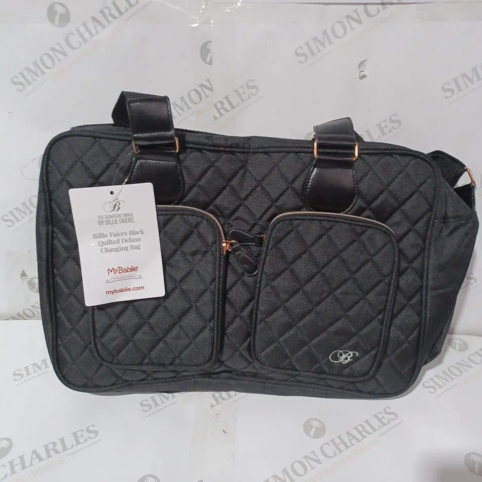 MY BABIIE BLACK QUILTED DELUXE CHANGING BAG
