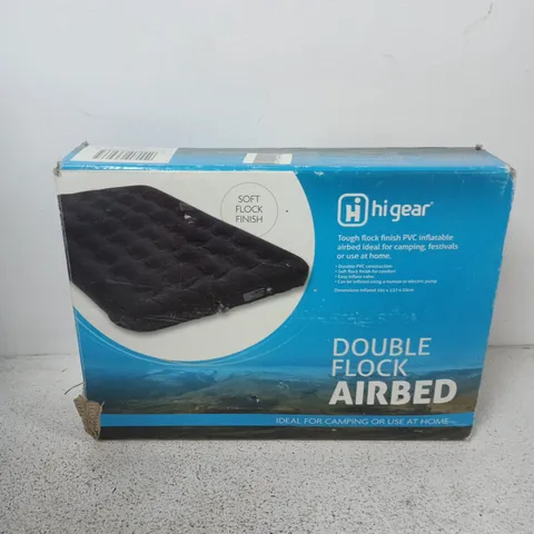 HI GEAR DOUBLE FLOCK AIRBED β PVC INFLATABLE CAMPING BED (BOXED)