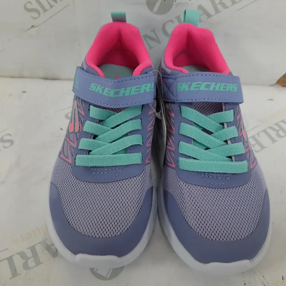 PAIR OF SKETCHERS VELCRO TRAINERS IN LILAC/PINK - UK KIDS 10.5