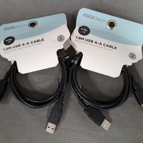 LOT OF 15 4-PACK BOXES OF BRAND NEW 1.8M USB-A TO USB-A CABLES