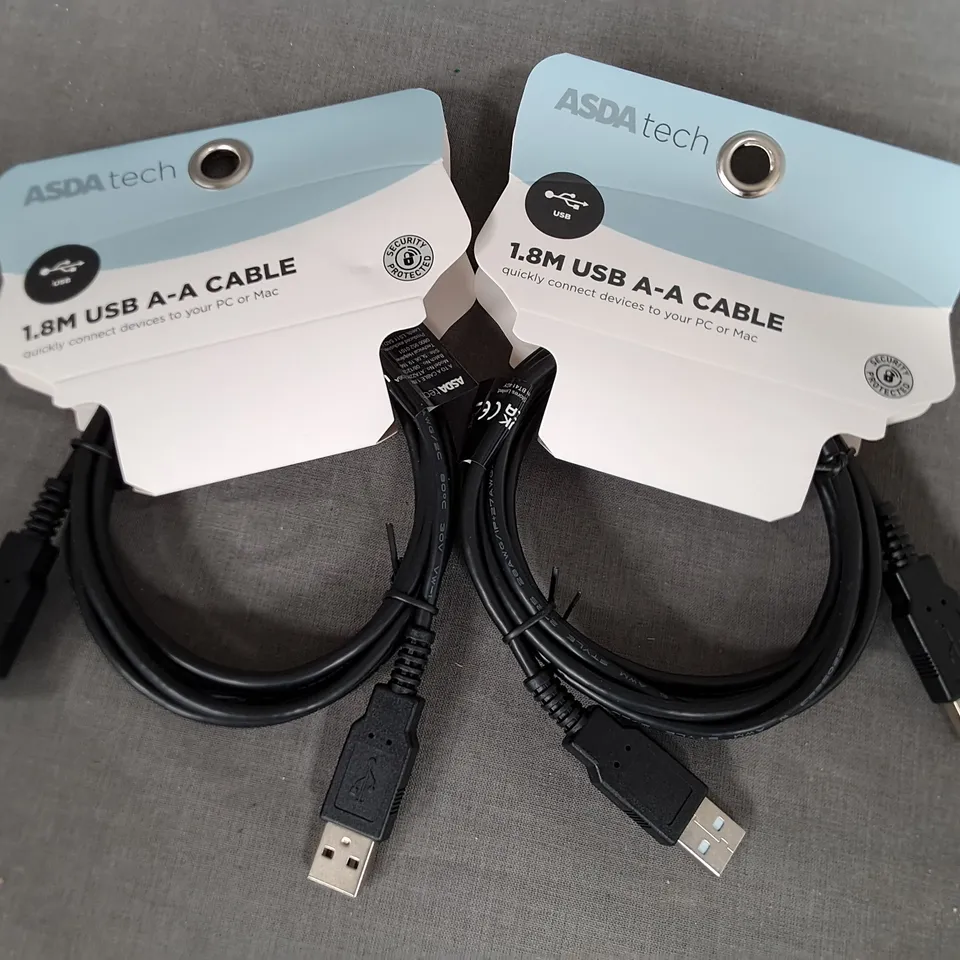 LOT OF 15 4-PACK BOXES OF BRAND NEW 1.8M USB-A TO USB-A CABLES