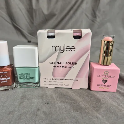 APPROXIMATELY 20 BOTTLES OF NAIL VARNISH TO INCLUDE MYLEE, GLITTERBELS AND NAILS.INC