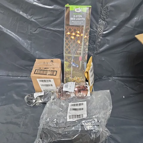 APPROXIMATELY 10 ASSORTED ITEMS TO INCLUDE 8-STEM BEE LIGHTS, SUNGLASSES, LEGGINGS IN BLACK, ETC