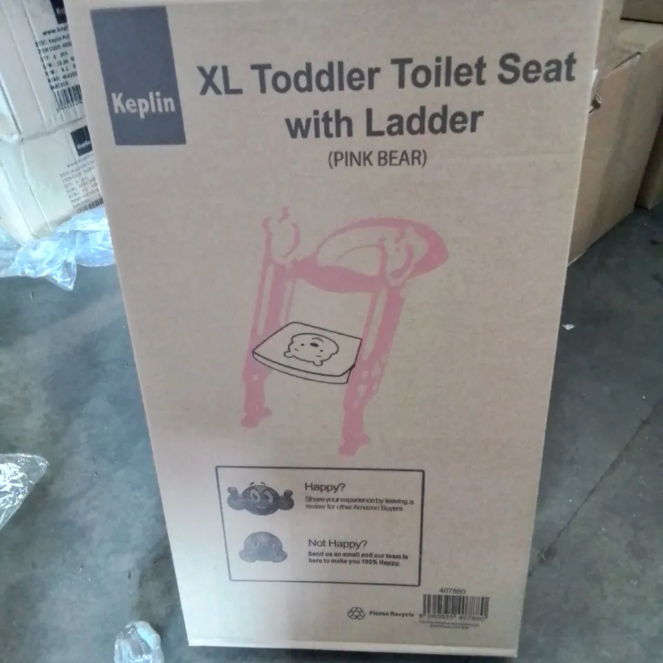 BOXED XL TODDLER TOILET SEAT WITH LADDER IN PINK