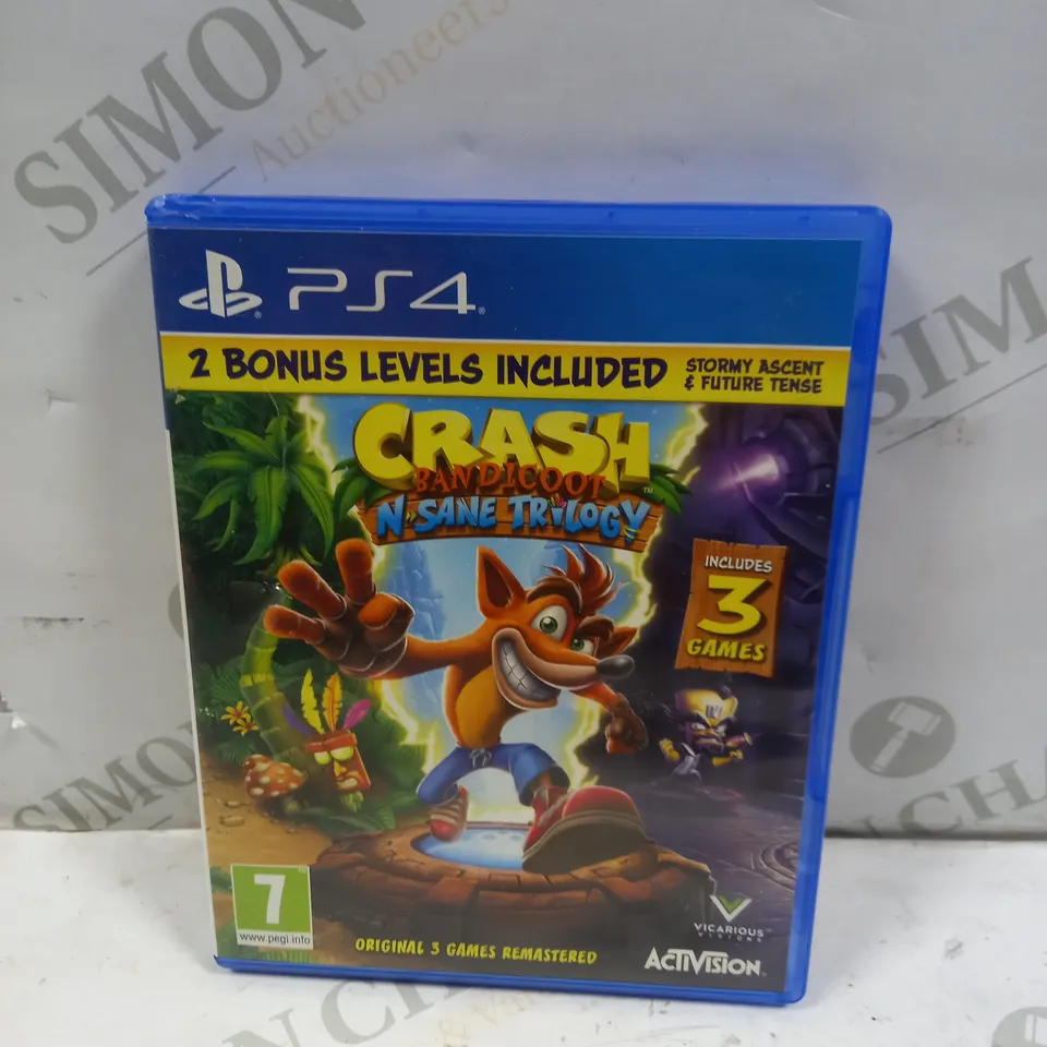 CRASH BANDICOOT N SANE TRILOGY ON PS4