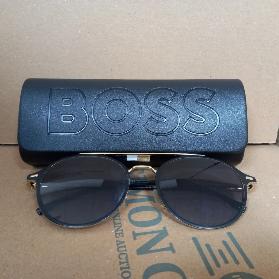 HUGO BOSS BLACK & GOLD ROUND SUNGLASSES 