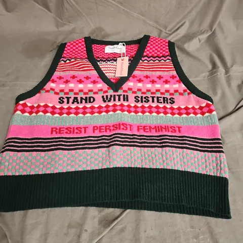 BLACK & BEECH KNITTED VEST IN MULTI SIZE 2XL