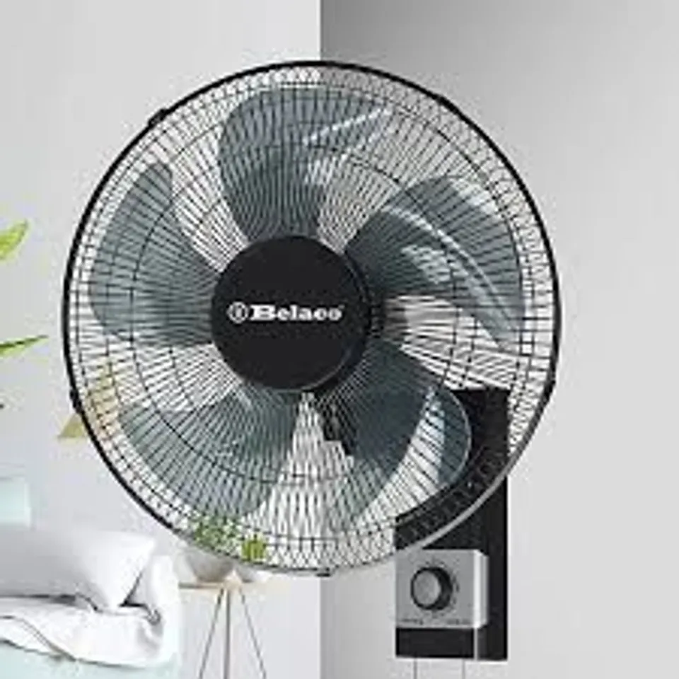 BELACO 16" WALL FAN - BLACK/ SILVER 