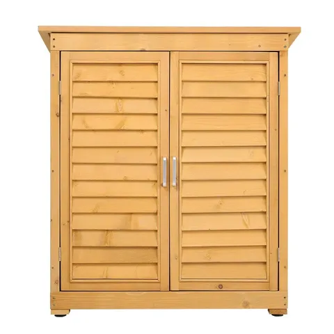 BOXED OUTDOOR SOLID WOOD STORAGE GARDEN TOOL SHED