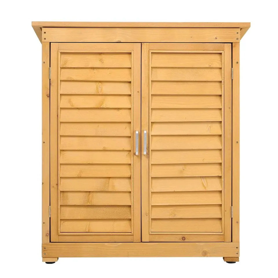 BOXED OUTDOOR SOLID WOOD STORAGE GARDEN TOOL SHED