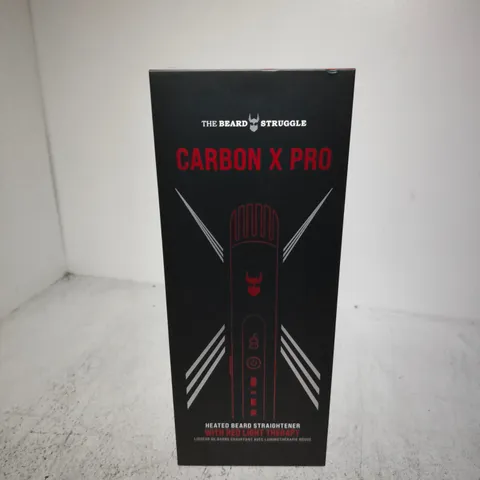 BOXED THE BEARD STRUGGLE CARBON X PRO HEATED BEARD STRAIGHTENER