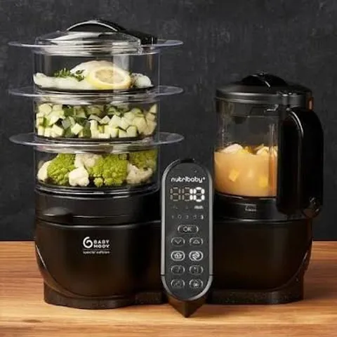 BOXED BABYMOOV NURTIBABY ONE MULTIFUNCTION FOOD PREP MACHINE BLACK