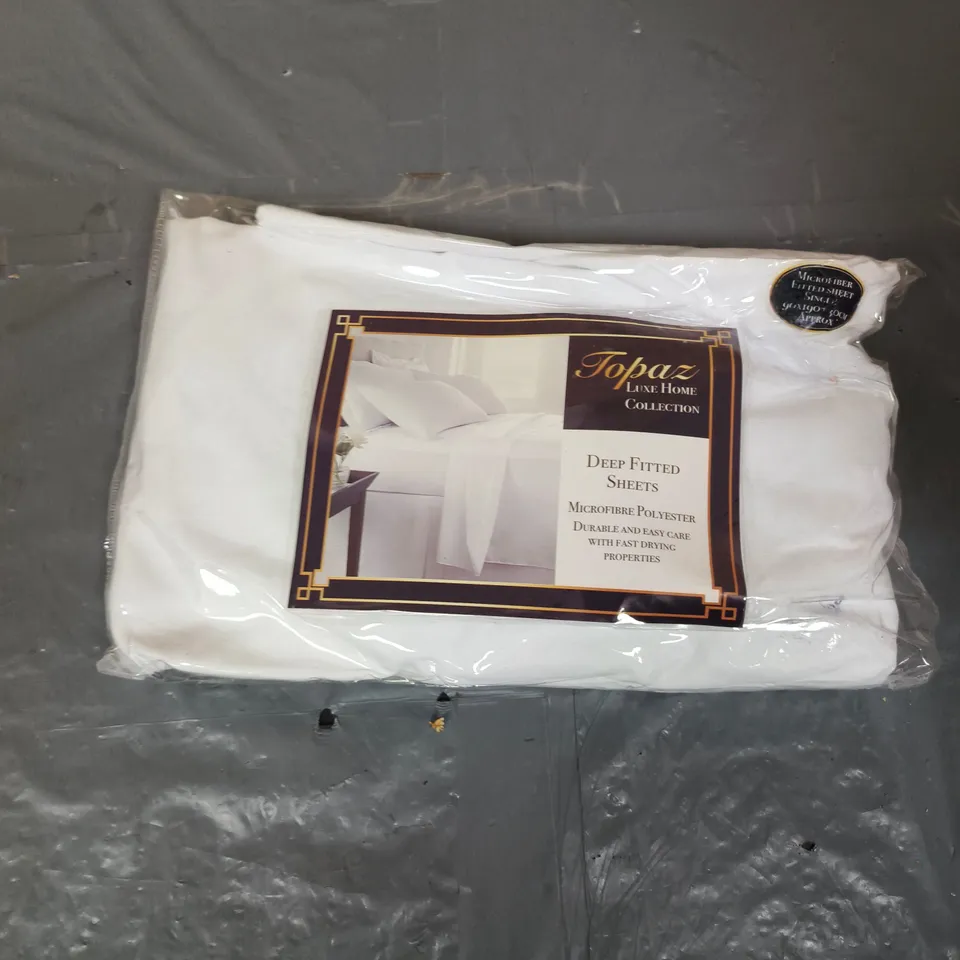 APPROXIMATELY 10 TOPAZ LUXE HOME COLLECTION DEEP FITTED SHEETS - SINGLE