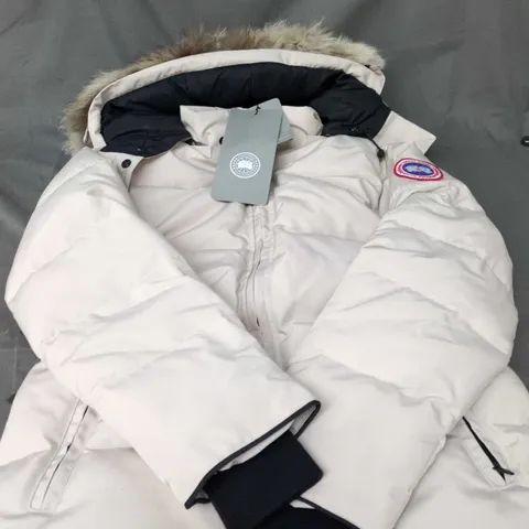 CANADA GOOSE WHITE PARKA WITH FUR TRIM HOOD - SIZE UNSPECIFIED