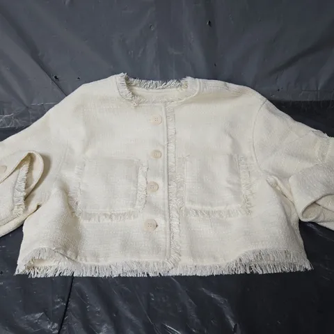 MICHELLE KEEGAN CROPPED BUTTON UP CARDIGAN - OATMEAL