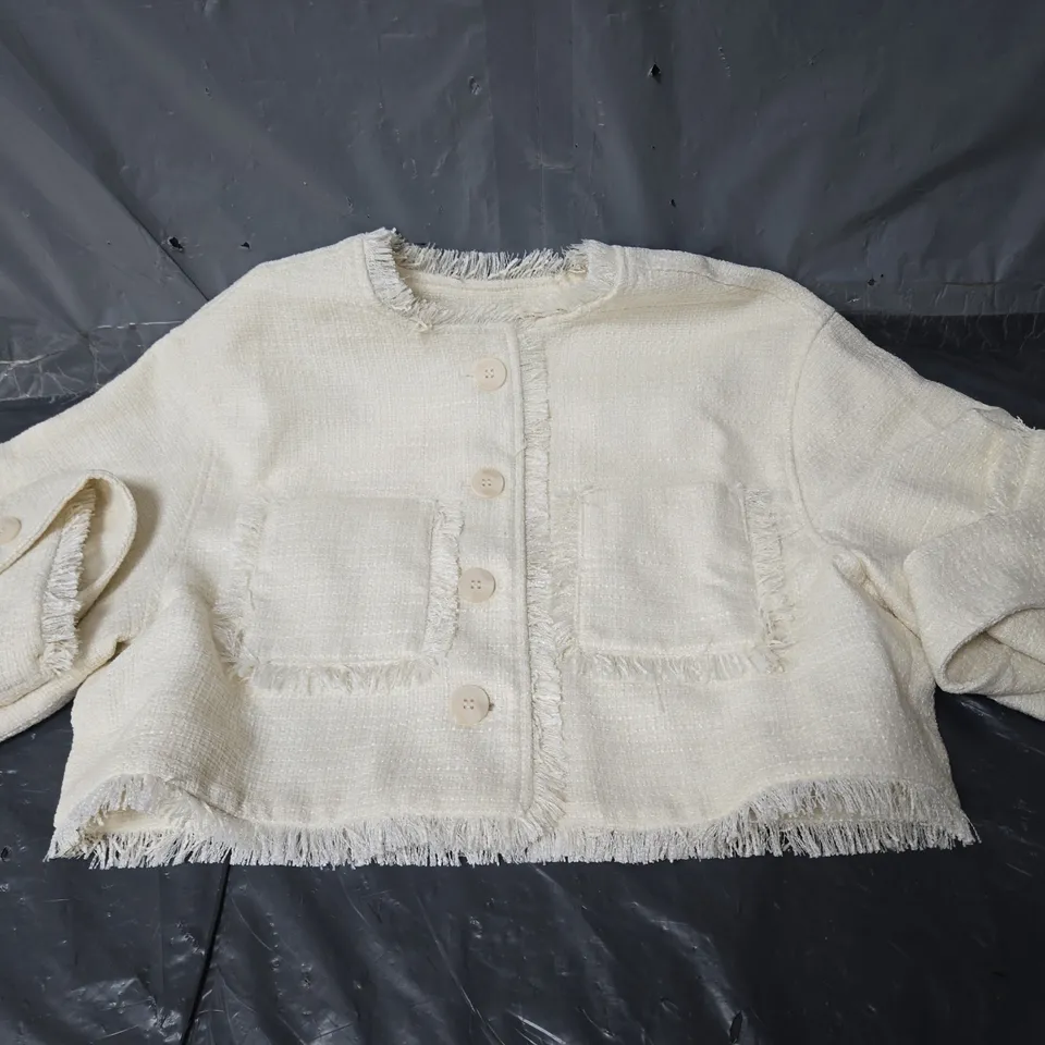 MICHELLE KEEGAN CROPPED BUTTON UP CARDIGAN - OATMEAL