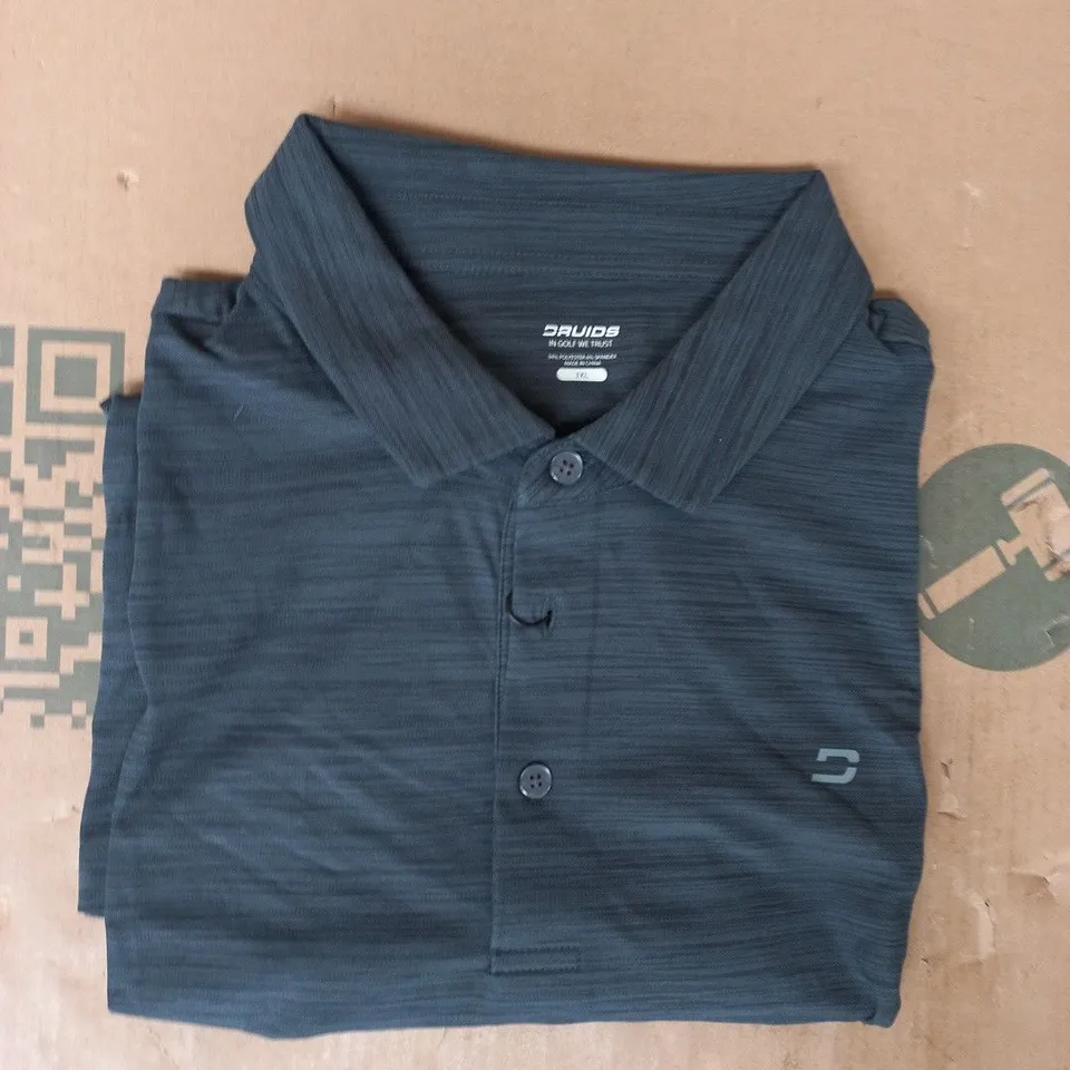 DRUIDS SHORT SLEEVE POLO TOP IN BLUE STEEL SIZE 3XL