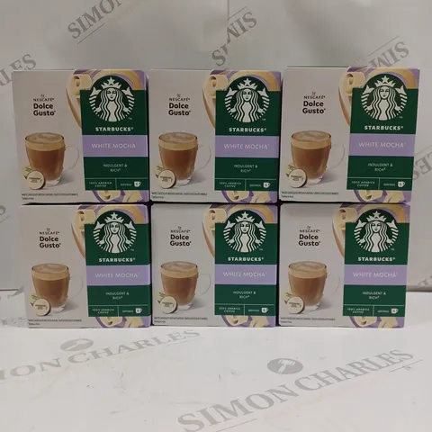 6 X BOXED STARBUCKS WHITE MOCHA PODS - 6 PODS PER PACK