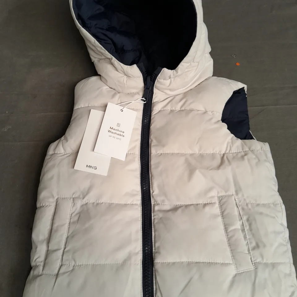 MNG BABY HOODED GILET IN WHITE - 18/36M