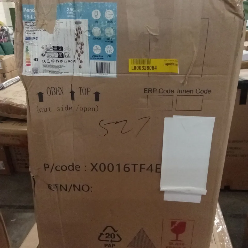 BOXED 15-LIGHT CEILING PENDANT 