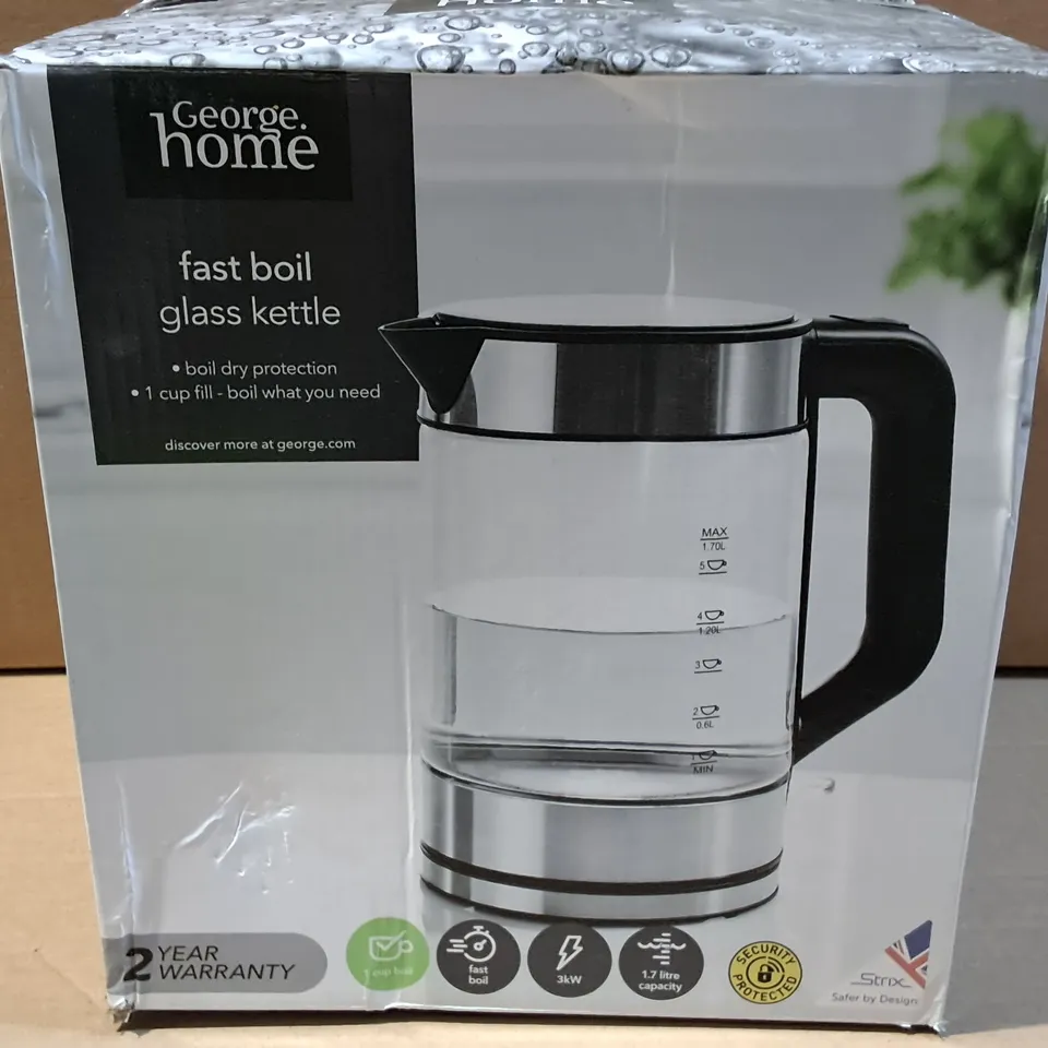 BOXED FAST BOIL GLASS KETTLE 