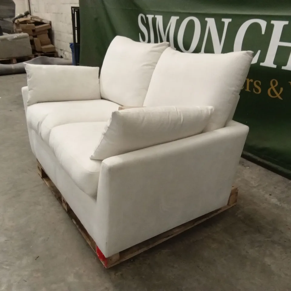 LANGDON 2 SEATER SOFA, CREAM HOUSE PLUSH FABRIC
