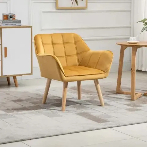 BOXED HOMCOM TUB DESIGN ARMCHAIR - YELLOW - 833-799V71YL