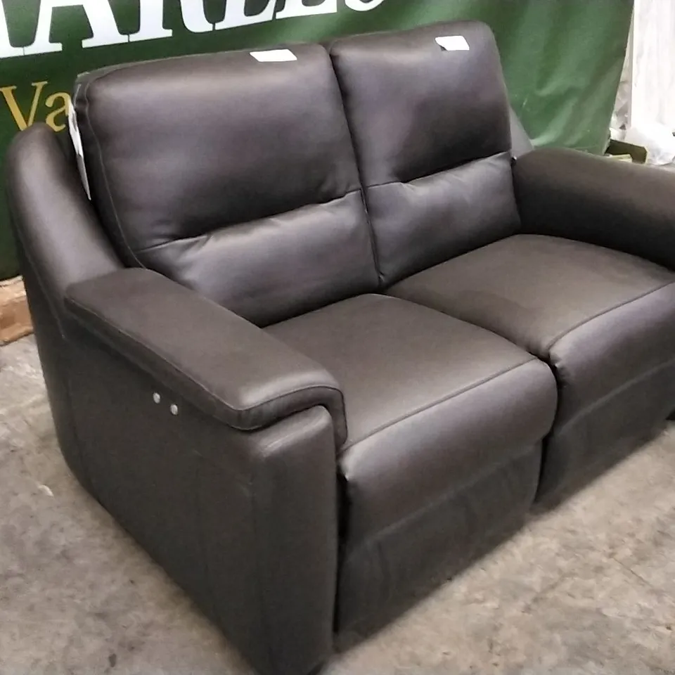 QUALITY ITALIAN DESIGNER AVOLA POWER RECLINER LOVESEAT CHOCOLATE LEATHER